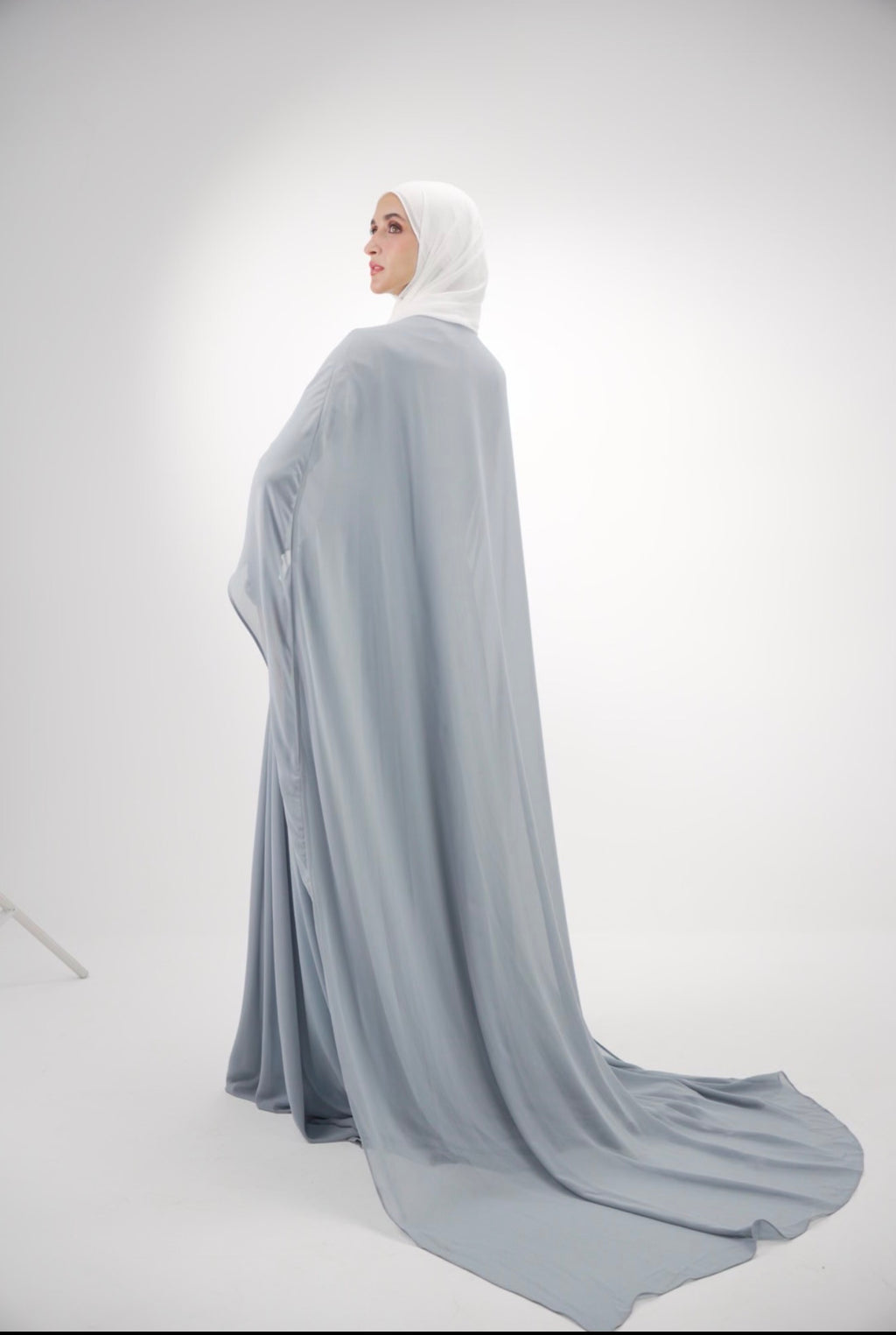 The light Charcoal Ethereal Chiffon Dress