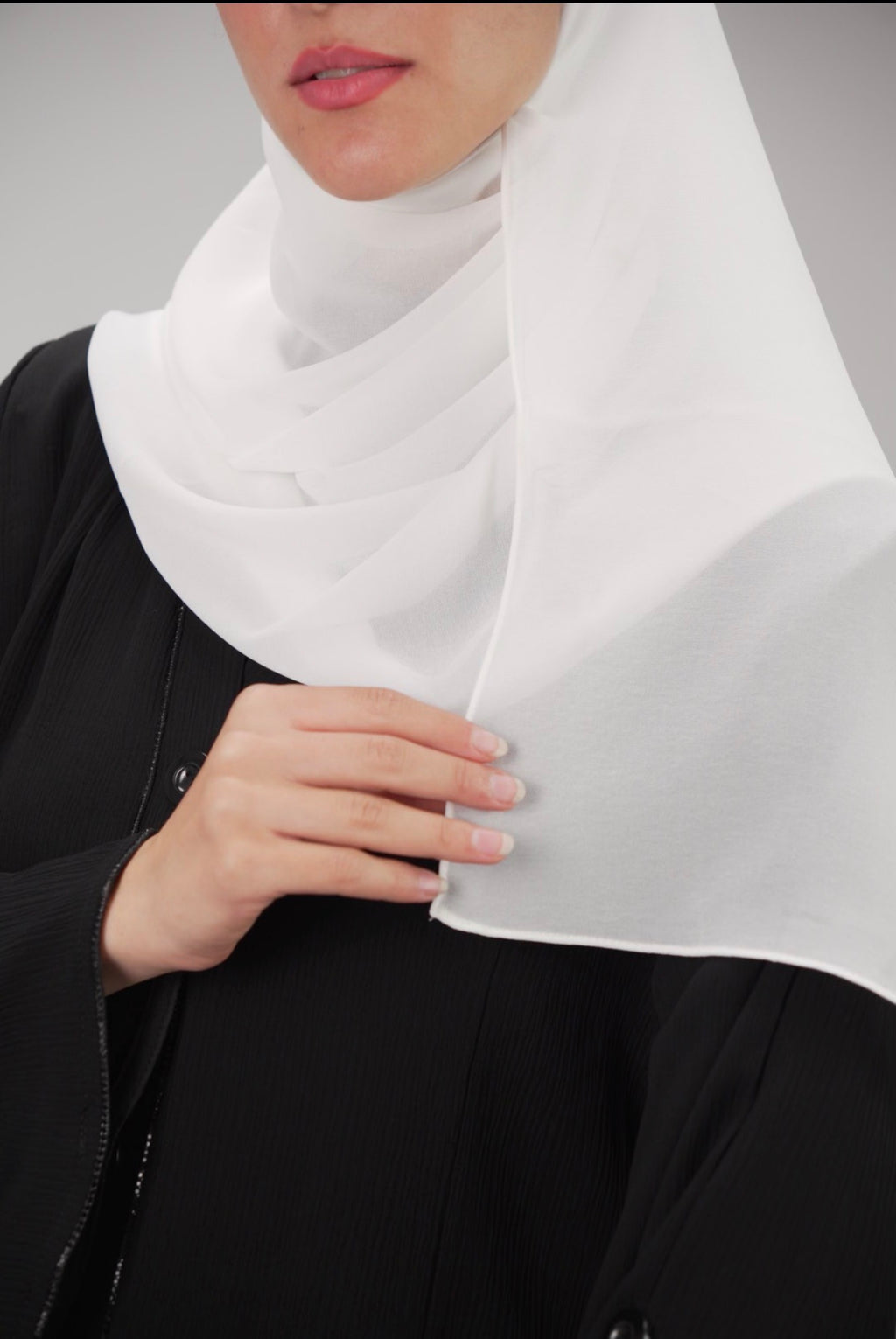 Premium Chiffon Scarf – Soft White