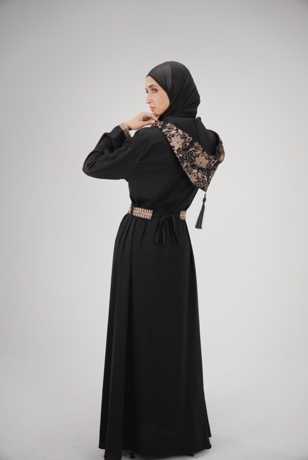The Eclipse Hooded Abaya 2 Premium Korean Silk