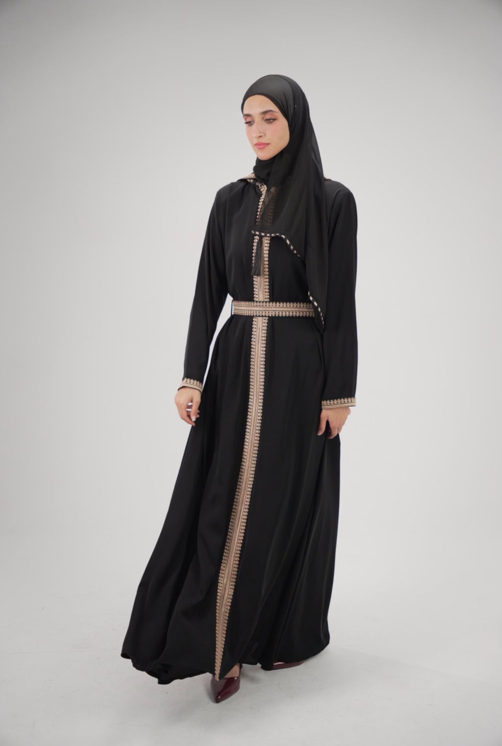 The Eclipse Hooded Abaya 2 Premium Korean Silk