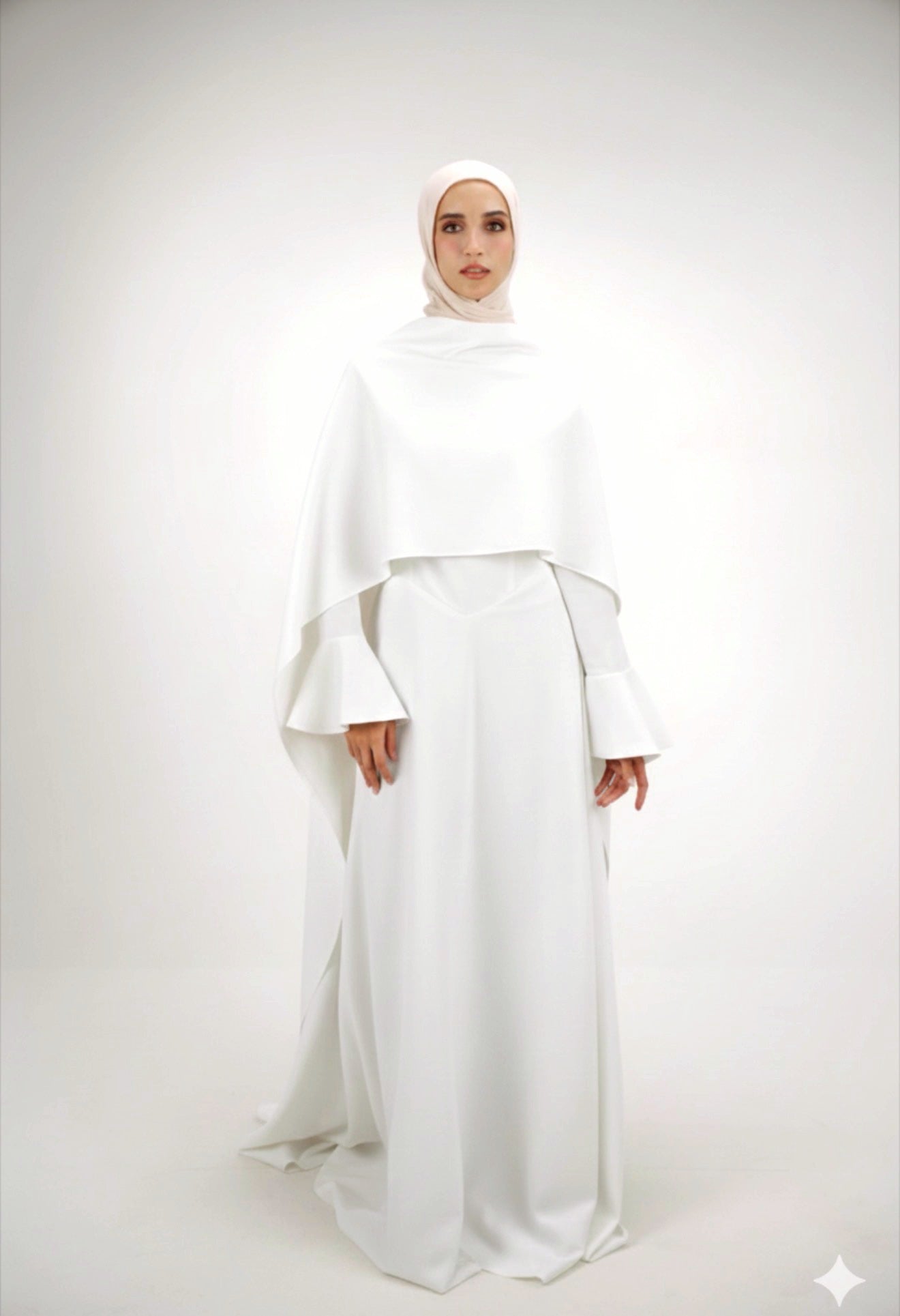 The Sculpted Crepe Dress white