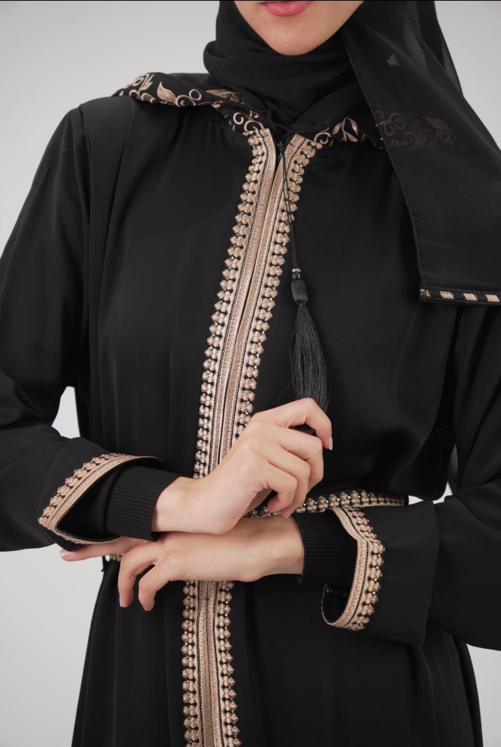 The Eclipse Hooded Abaya 2 Premium Korean Silk