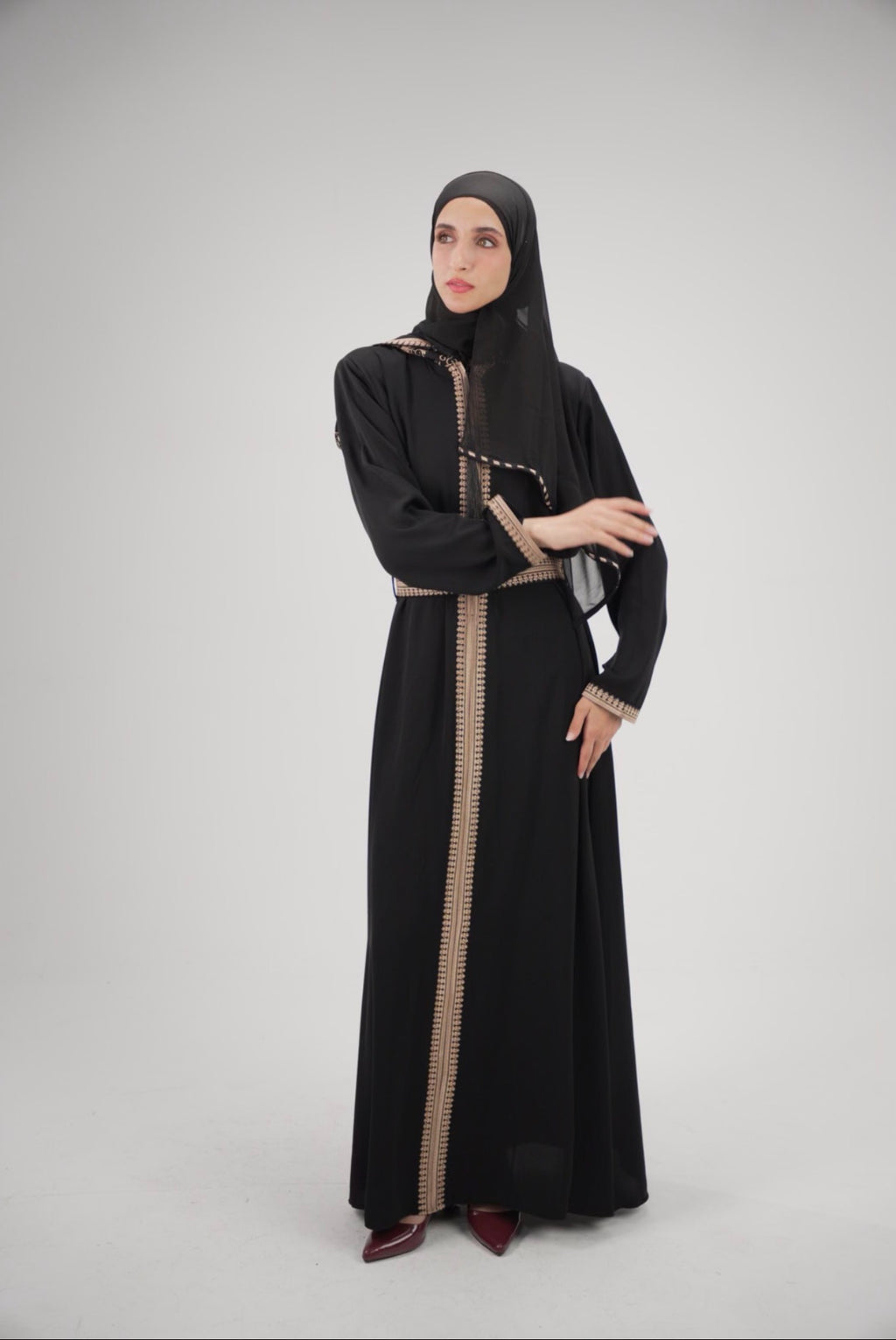 The Eclipse Hooded Abaya 2 Premium Korean Silk