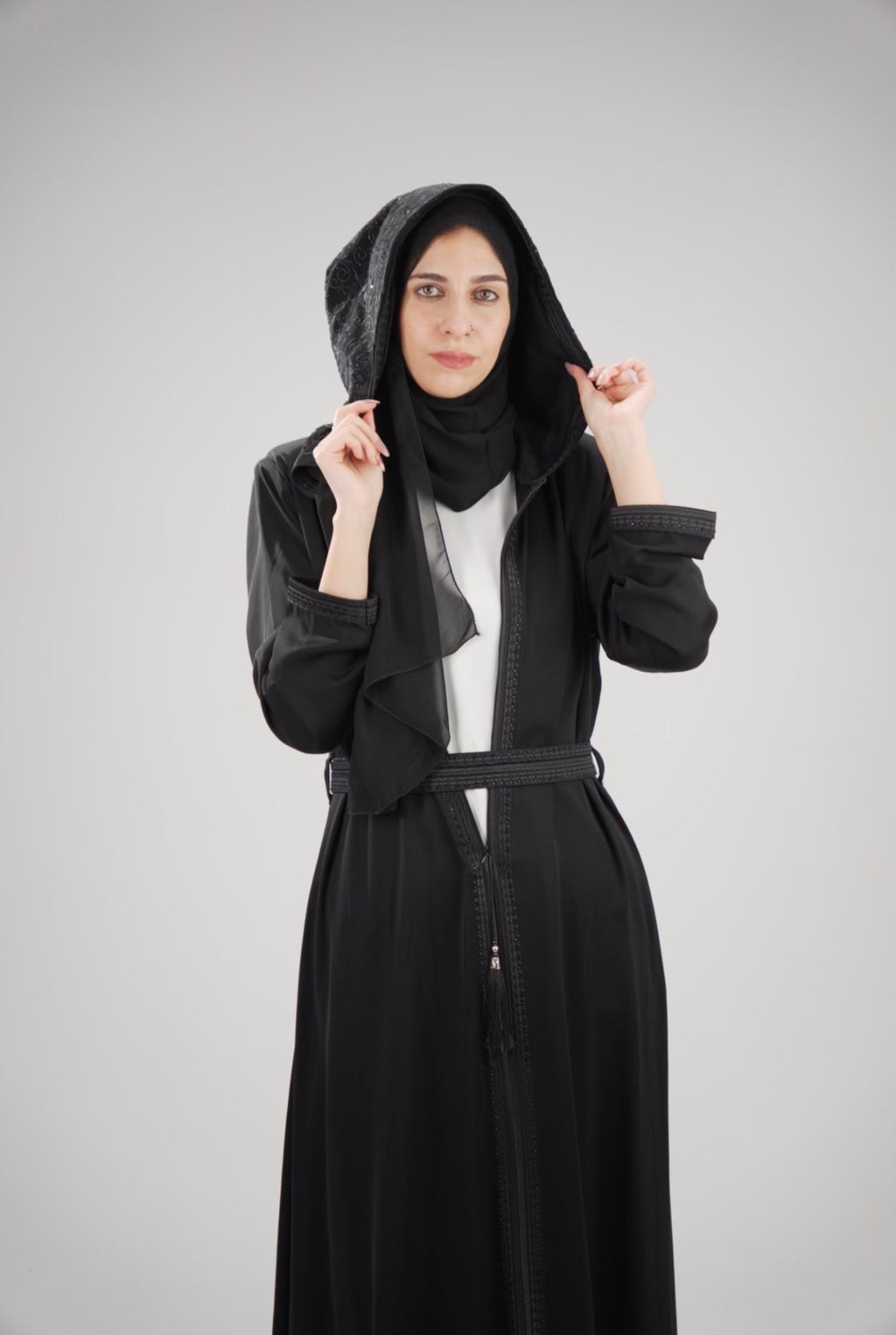 The Eclipse Hooded Abaya – Premium Korean Silk