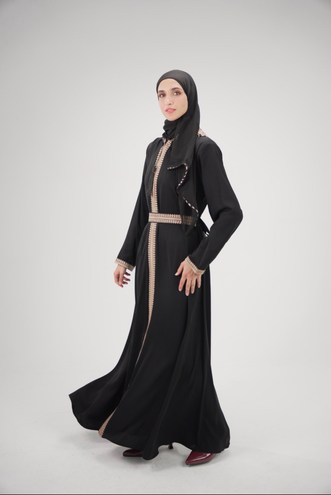 The Eclipse Hooded Abaya 2 Premium Korean Silk