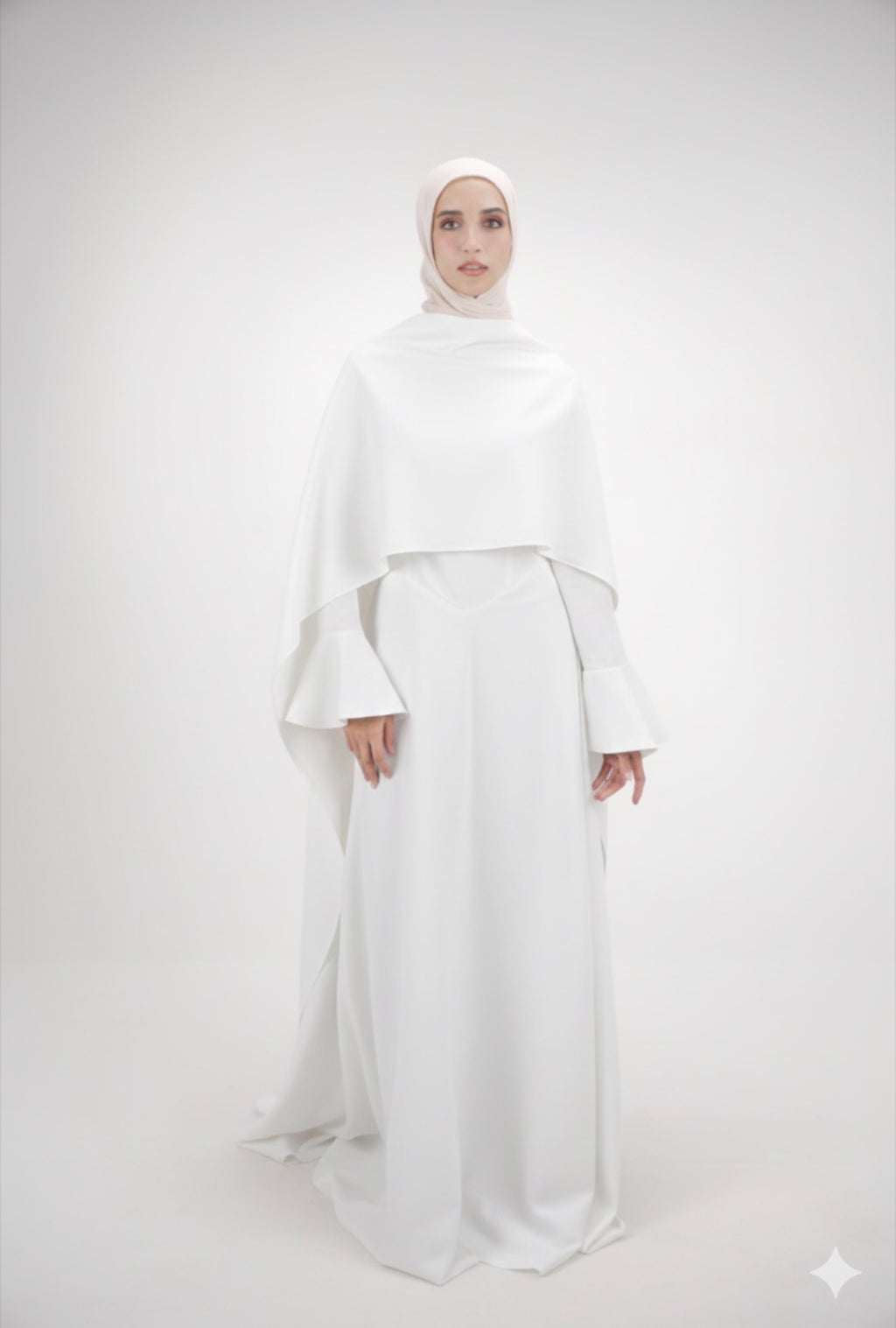 The Sculpted Crepe Dress white