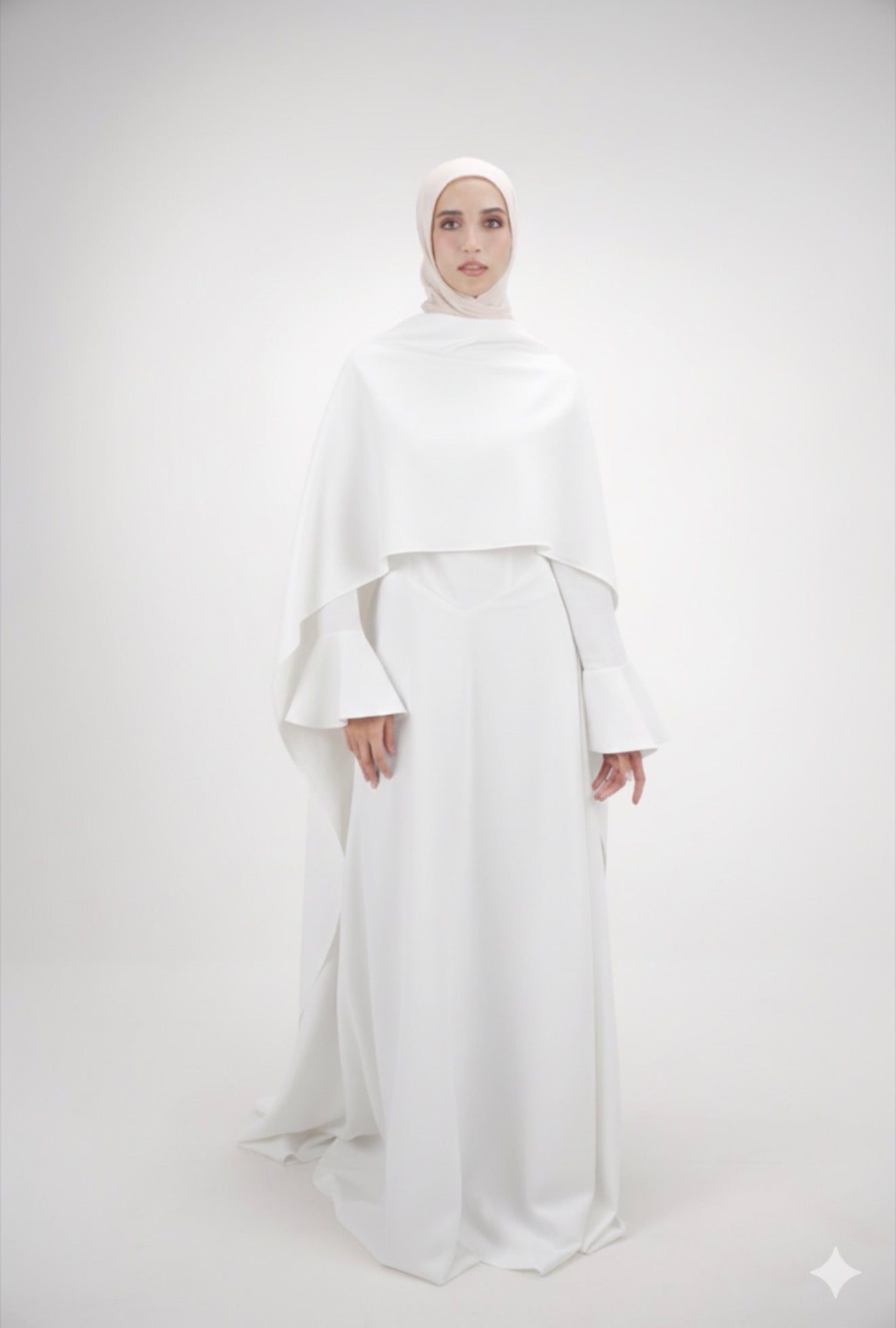 The Sculpted Crepe Dress white