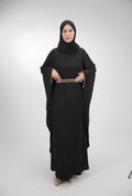 The Luxe Onyx Minimalist Closed Front Abaya Black